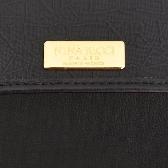Nina Ricci Logo Embossed Black Leather Cross Body Bag - France - Picture 4 of 5